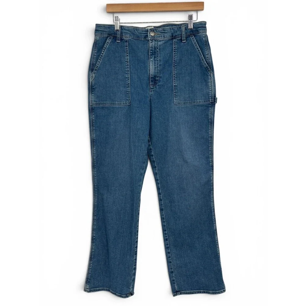 VTG Lee Workwear Blue hogh waist Carpenter straight leg jeans 90s Size 16
